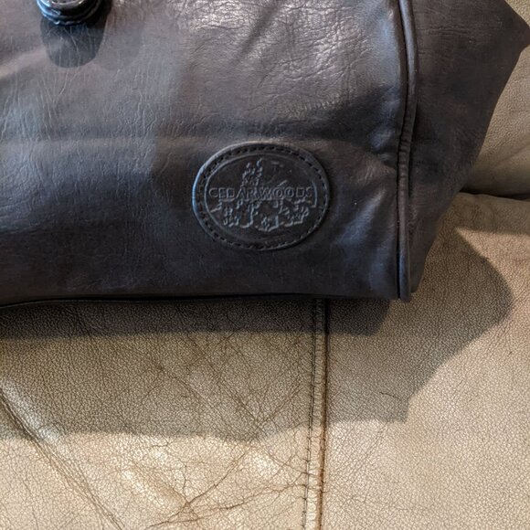 Faux Leather Doctor’s Bag Gladstone-Style Overnight Travel bag Dark Brown - Picture 4 of 11